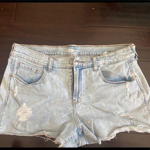 Ripped Denim Shorts